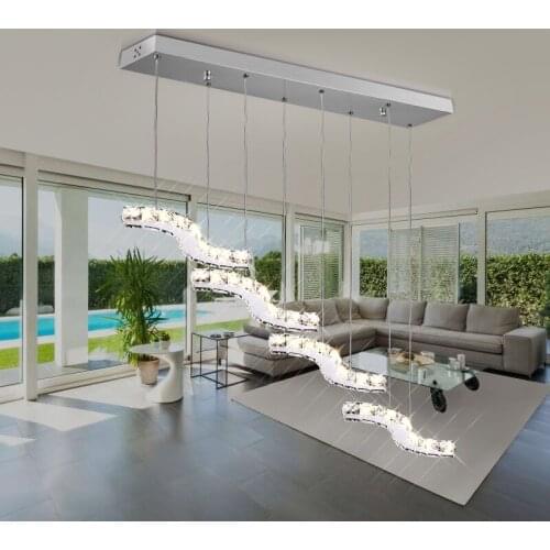 36W Pendant Lights Modern Gold Clear Crystal Lamps Dining Room Glass Light New Modern Designer Home Fixtures Lighting lamparas