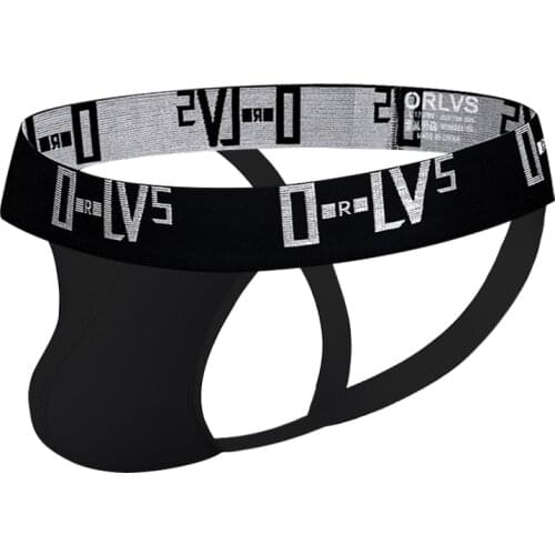 ORLVS Men Underwear High Quality Cotton Mens Thongs G-strings Sexy Lingerie New Jockstrap Low Waist Bikini Sissy Panties OR6113