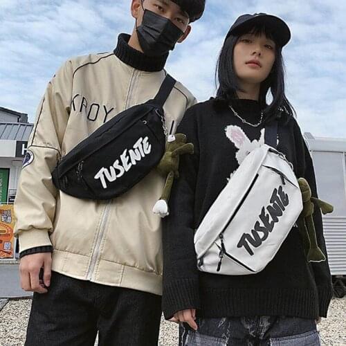 Street Trend Waist Bag Unisex Chest Pouch Nylon Shoulder Messenger Bag Men Belt Waist Pack Travel Phone Pouch Crossbody Bags