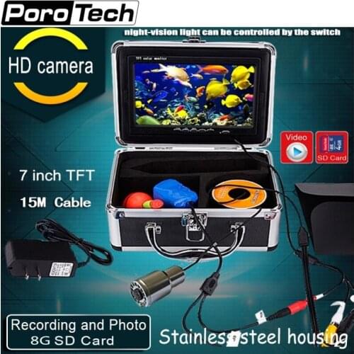 SY703 15M Original 7" Video Fish Finder 1000TVL Lights Controllable Underwater Fishing Camera Kit Ice Lake Under Water fish cam