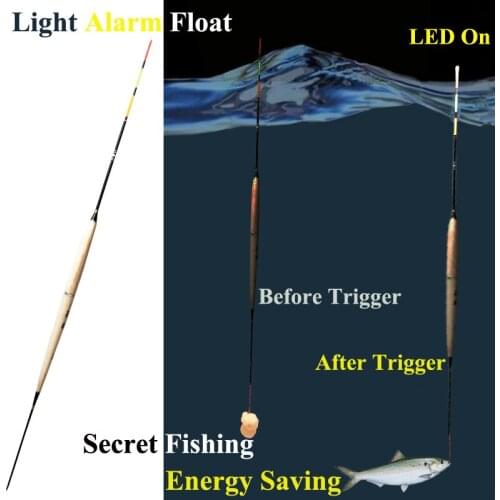 Smart Fishing Float Bite Alarm Fish Bite Bait LED Light Color Change Automatic Night Electronic Changing Buoy Strike Intelligent