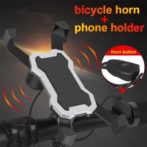 Bike Horn Bell Phone GPS stand holder with Horn Universal MTB Bicycle Handlebar Mount Holder for iphone samsung H01121