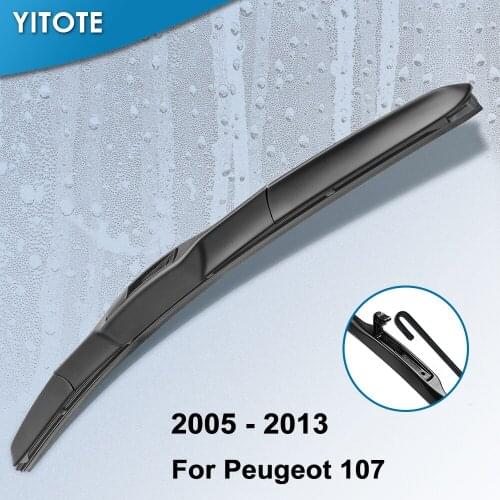 YITOTE Hybrid Wiper Blade for Peugeot 107 26" Fit Hook Arm 2005 2006 2007 2008 2009 2010 2011 2012 2013
