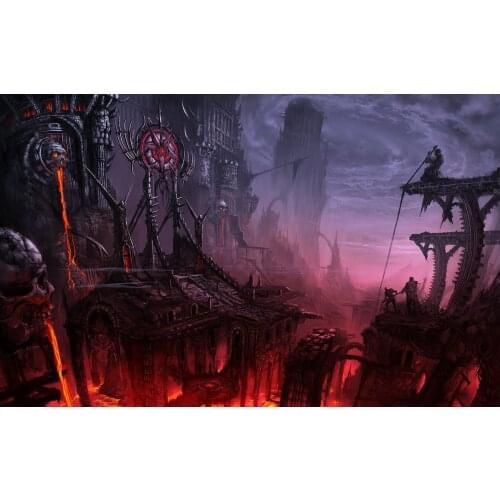 Enchanted Castle Hell Dark backdrops High quality Computer print party background