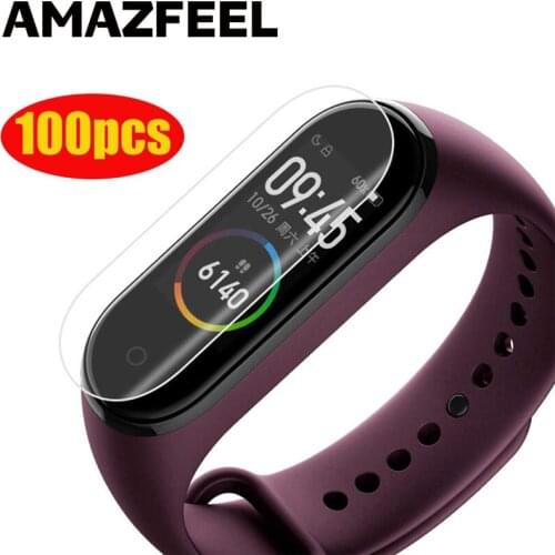 100pcs/Pack For Xiaomi Mi Band 5 4 Screen Protector For MiBand 5 4 Screen Protector Film Protective Films Wristband Accessories