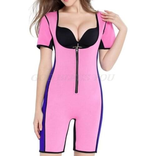 Women Full Body Shaper Slimming Weight Loss Sauna Suit Sexy Corset Bodysuit Leg Waist Trimmer Zip Front Shapewear S-3XL