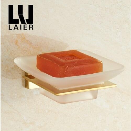 Gold soap holder bathroom decoration Wall Mounted Bathroom Accessories square design