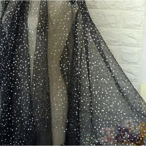 1Meter 160CM Wide Sequins Embroidered Lace Fabric For Womens Dress Evening dress Costume Bridal Gown Trim Sewing Materials DIY
