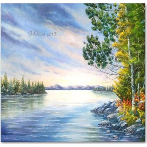 100% Hand-painted Outdoor Forest Landscape Oil Painting No Frame Wall Hangings Canvas Art Panel Set For Living Room Decoration