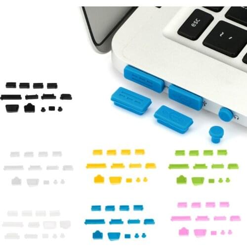 13PCS Anti-Dust Plugs Soft Silicone Data Port USB Protector Set Laptop Jacks Dustproof Cover Stopper Cover PC Computer