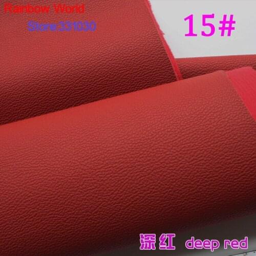 15# deep red Micro Lychee Pattren high quality 1.2mm thick PU Leather fabric for DIY cars table bags bed material (140*50cm)