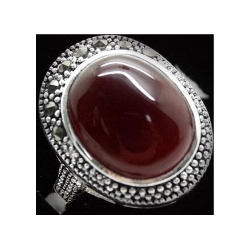 17*21mm VINTAGE NATUREL ROUGE Naturel Jade ring 7/8/9/10