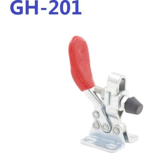 2pcs/lot GH-201 Holding capacity 27kgs Red PVC Coated soft Handle Horizontal Toggle Clamp Clip Quick Hand Tools