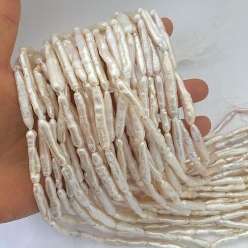 39 cm,BIWA freshwater pearl beads in strand,100% nature freshwater pearl with biwa shape,diameter 5-7 mm,length16-30 mm