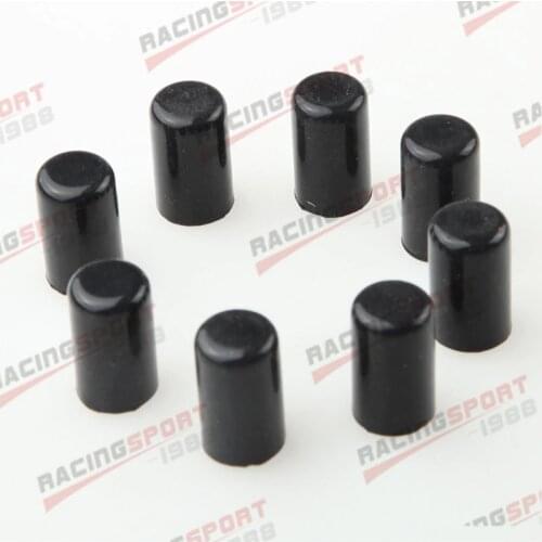 8PC 8mm 5/16" Silicone Blanking Cap Intake Vacuum Hose End Bung Plug BLACK/RED/BLUE