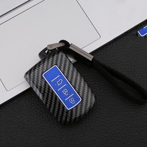 Car Carbon Fiber Style+Silicone Car Remote Key Case Protector Cover For Toyota Auris Camry RAV4 Avalon Yaris Verso 2012-2018