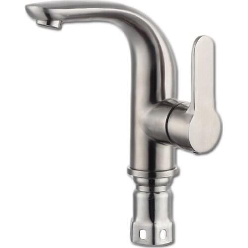Free shipping Healthy SUS304 stainless steel basin tap with single handle stainless steel bathroom mixer tap of hot cold faucet