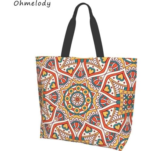 Mandala Womens Large Tote Handbags Lightweight Shoulder Bag Ladies Shopping Bags Summer Beach Bags Travelling Totes