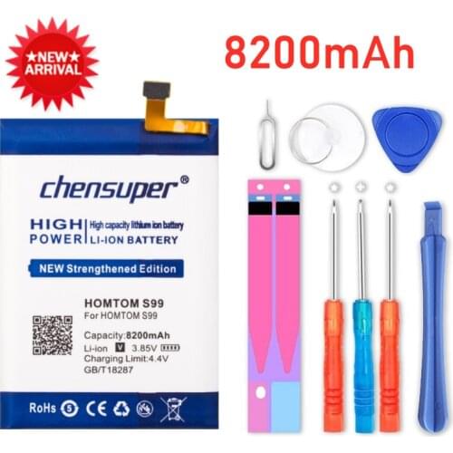 Chensuper 8200mAh S99 Good Quality Smart Phone Batteries For HOMTOM S99 Battery+Free Tools