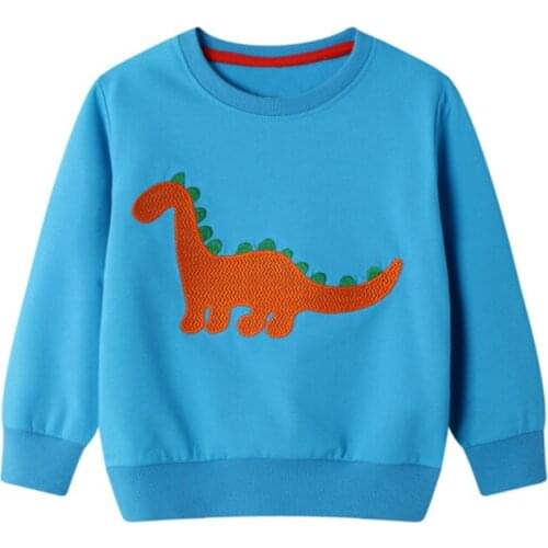 27kids Cartoon Print Baby Boys Dinosaur Sweatshirts For Spring Autumn Kids Boys T-Shirts Cotton Clothes 2-7Years