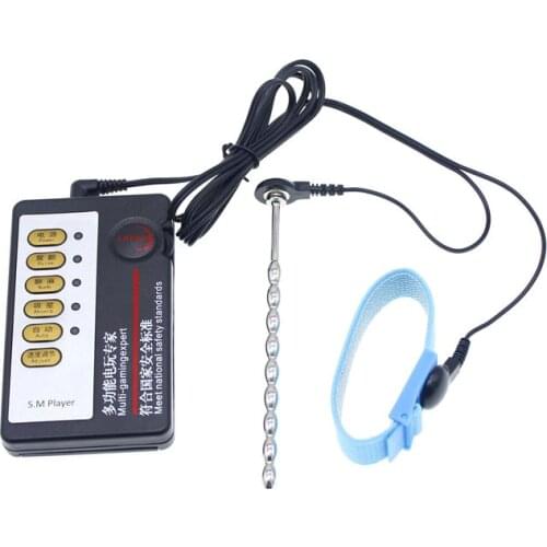 Electric Shock Massager Electro Metal Urethral Sound Catheter Adujust Penis Rings Medical Sex Toys For Men Masturbator