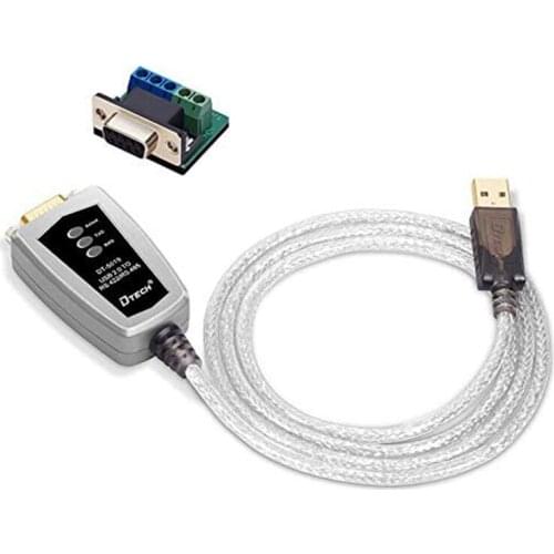 DTech USB to RS422 RS485 Serial Port Adapter Cable with FTDI Chipset 5 Position Terminal Board for Windows 10 8 7 XP Mac,4 Feet
