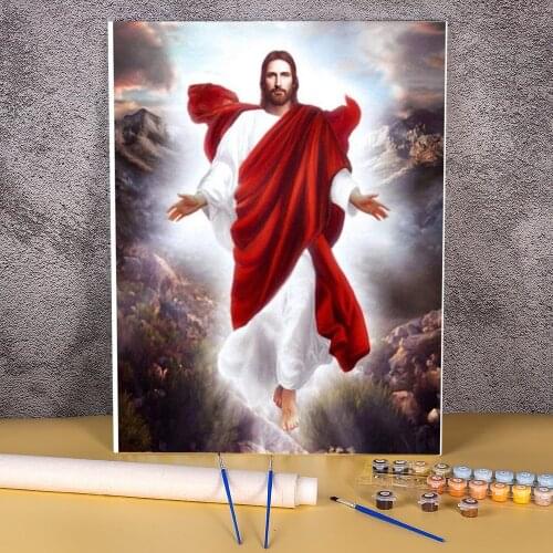 Region Jesus DIY Paint By Numbers Set Oil Paints 50*70 Picture By Numbers Photo Decorative Paintings For Kids For Drawing Art
