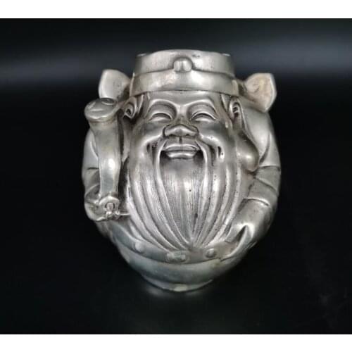 China White copper archaize fu lu small crafts statue