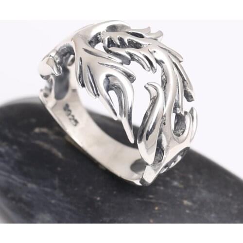 Handmade 925 Silver Dragon Ring Tibetan Lucky RIng Vintage Sterling Silver Dragon Ring Adjustable