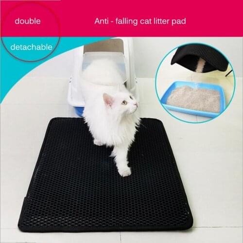 Pet Cat Litter Mat EVA Double-Layer Cat Litter Trapper Mats with Waterproof Bottom Non-slip Pet Litter Cat Mat Layer