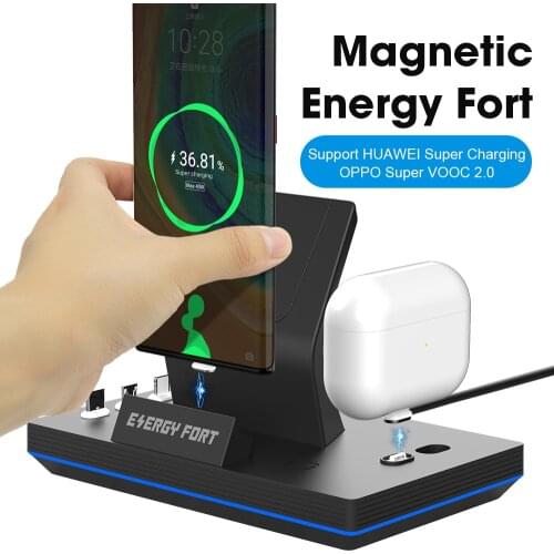 2020 New 11th Gen 3 in 1 40W Magnetic Fast Charging Dock For iPhone Samsung Huawei 3A 5A Magnet Quick Charge Charger
