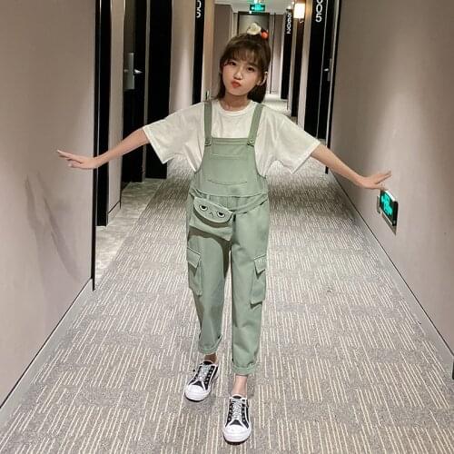 2020 Spring New Cute Kids Overalls Pants for Girls Personality Fashion Baby Girls Denim Pants Loose Girls Suspender Pants, #8330