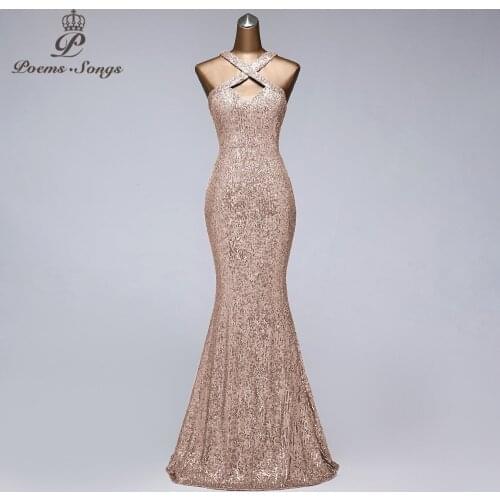 New sexy back style sequin evening dresses vestido de festa prom gowns vestidos elegante party night dress sukienki wizytowe