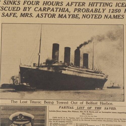 Brand New The New York Times History Poster Titanic Shipwreck Old Newspaper Retro Kraft Paper Home Decoration Wall Sticker New