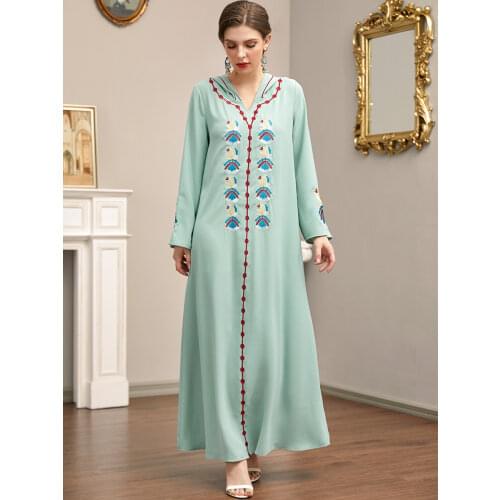 Vestidos Largos Dubai Abaya Turkey Hijab Muslim Dress Maxi Dresses for Women Islam Clothing Kaftan Robe Femme De Moda Musulmana