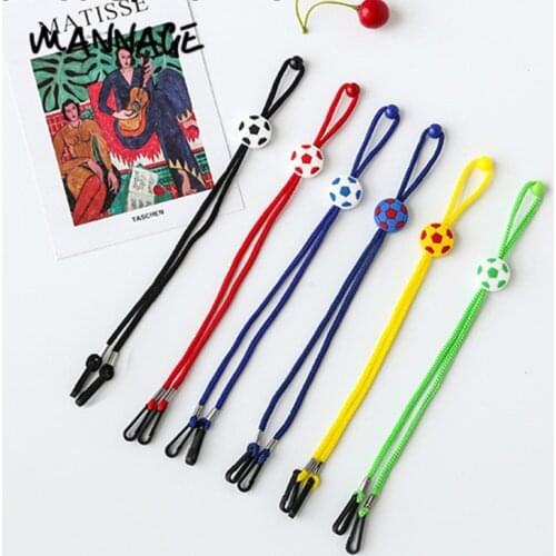 3pcs Kids Mask Lanyard Convenient Adjustable Mascarillas Holder Cartoon Football Children Glasses Hanging Rope