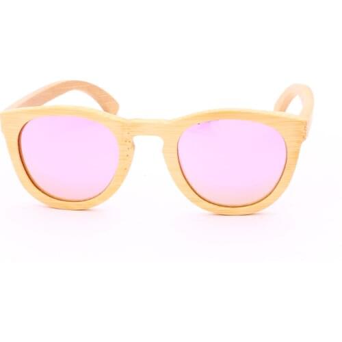 Retro Wood Men Bamboo Polarized Sunglasses Female Fashion Round Sunglasses