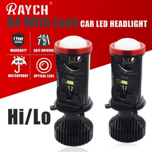 LED H4 High/Low Beam With Projector 6000k 12v 95w 20000Lm No CanBus Problem White Color No Error Message