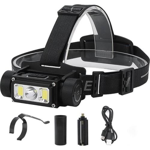 LED Headlamp 460LM, USB Rechargeable Head Lamp COB Flashlight with Magnet, IPX4 Water Resistant, Outdoor Fishing Camping Light