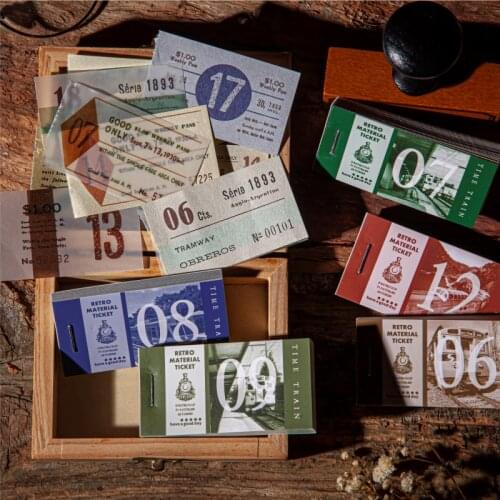 62Pcs/Lot Retro Ticket Book Mix Material Paper Junk Journal Planner Scrapbooking Vintage Decorative DIY Craft Paper