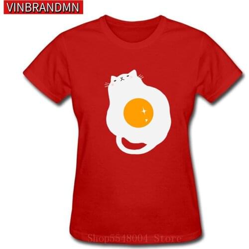 Parody Kawaii Egg Cat T Shirt Women Cute Kitty Omelette T-Shirt Summer Casual Streetwear Tshirt Harajuku O-Neck Hipster Top Tee