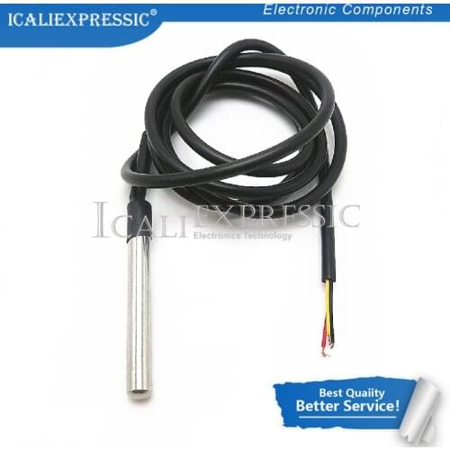 1PCS DS1820 Stainless steel package Waterproof DS18B20 temperature probe temperature sensor 18B20 For Arduino