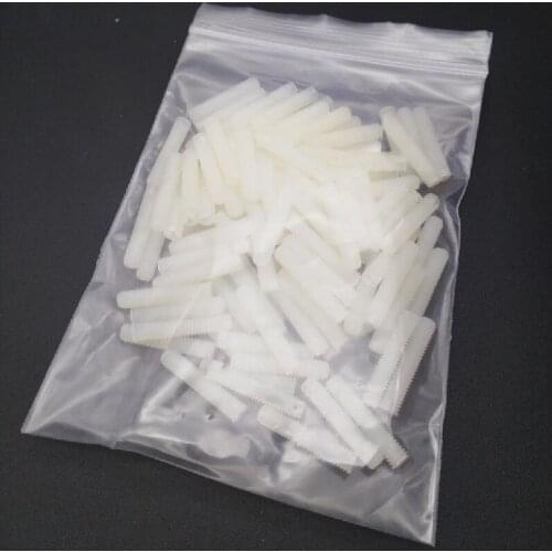 100Pcs M4 Nylon Slotted Set Screws Plastic Headless nylon Grub Set Screw Screws