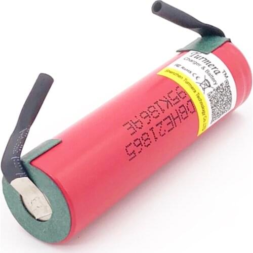18650 battery he2 2500mAh 20A batteries for screwdrivers with strips soldered Turmera a12 18650 battery he2 2500mAh 20A batterie