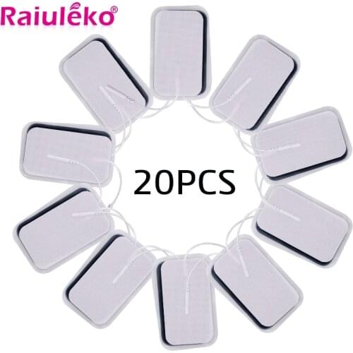20Pcs 9x5cm Reusable Tens Electrode Pad for Pulse Digital Acupuncture Therapy Massager Electrical Muscle Stimulator for 2mm Plug