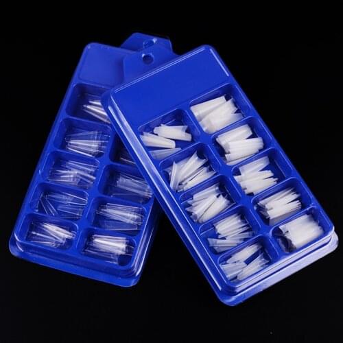 Acrylic Nail Tips C Half Cover 100PCS Ballerina Fake Nail Coffin French Artificial Nail Long Straight Nails Extension Building