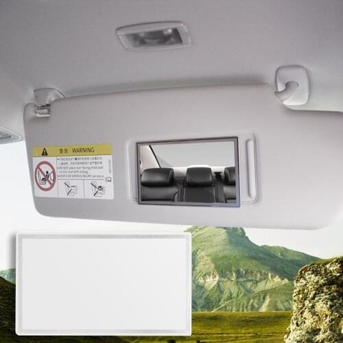Car Cosmetic Mirror Stainless Steel Portable Sun-Shading Makeup Mirror Practical Car Interior 110x65mm For Car Decoration