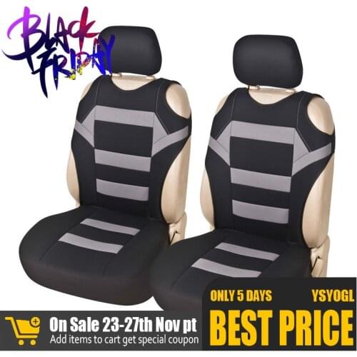 2 PCS 2 PCS T-Shirt Design Front Car Seat Cover Fit Car Cover Seat Protector Polyester Fabric Car-styling Auto Accessories