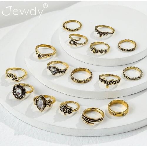 Black-Gold Vintage Womans Rings Set Sunflower Snake Feather Ring Fashion Boho Carved Charm Knuck Jewelry Valentines gift 2021