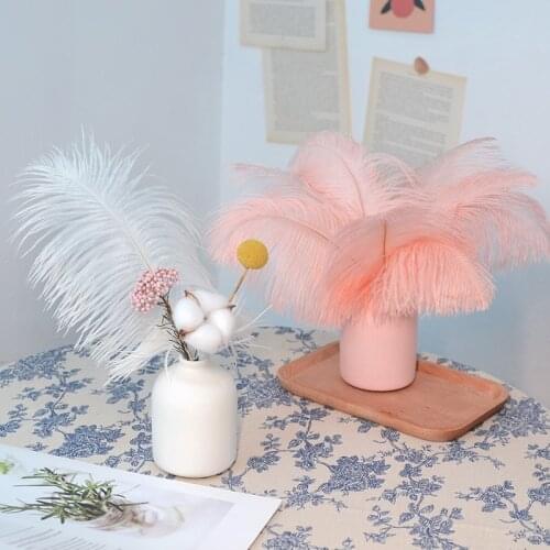 10PCS High Quality Ostrich Feathers DIY Wedding Decoration Carnival Clothes Accessory Table Centerpieces Plumes Crafts 30-35CM